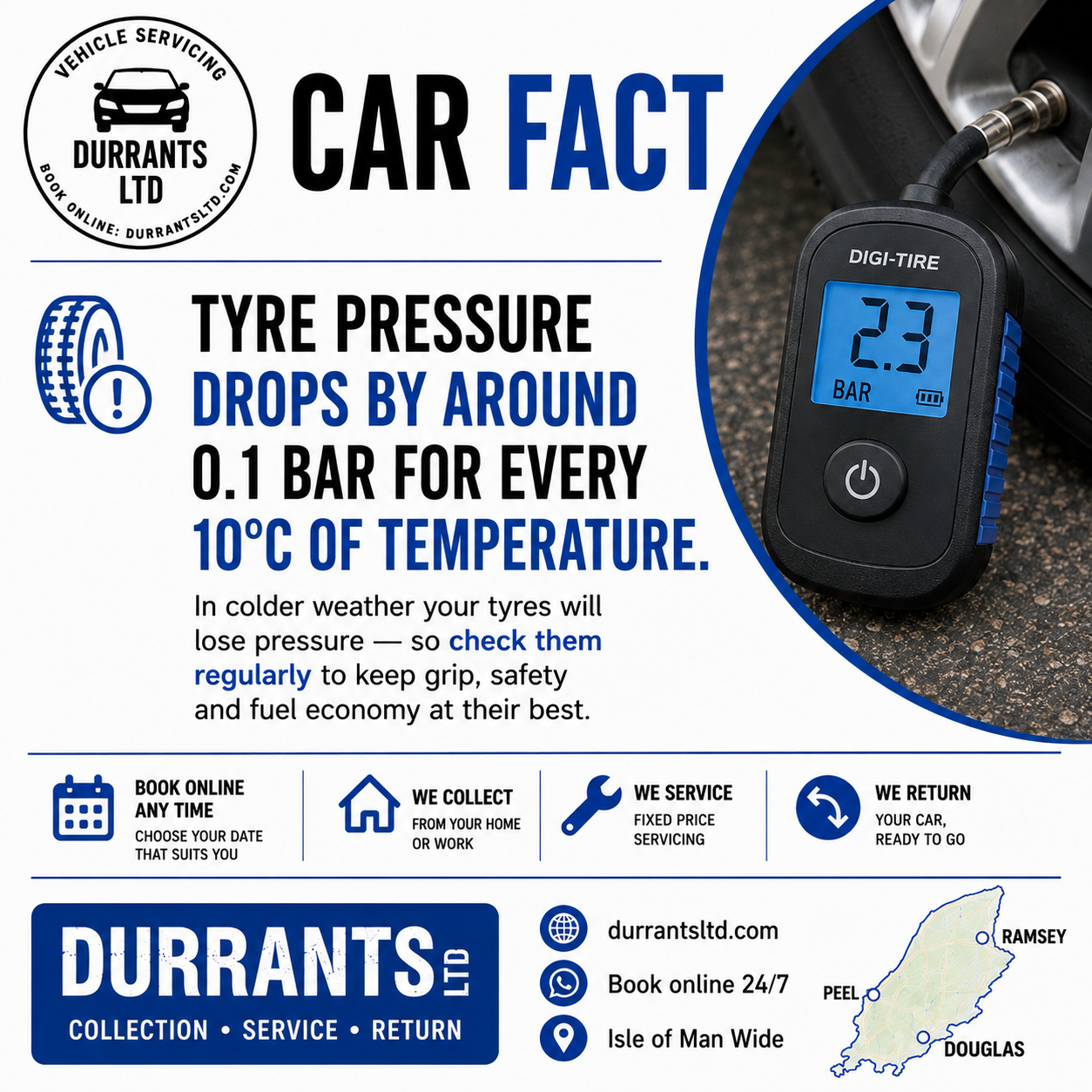 Durrants car fact about tyre pressure and temperature